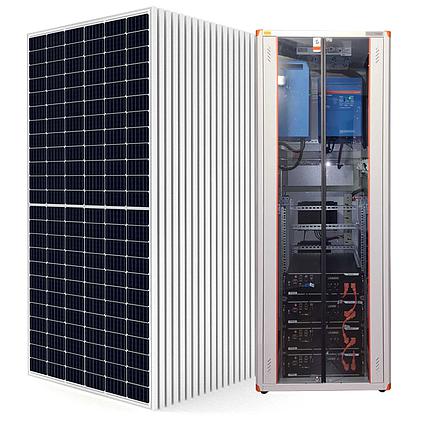 RACK 3-fázový predpripravený hybridný solárny systém Victron 48V 5000VA 9,1kWp 18kWh