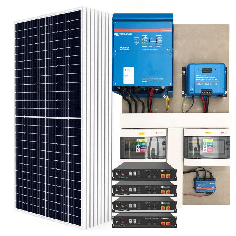 Plug & Play hybridný solárny systém Victron 48V 5000VA 4,1kWp 9,6kWh