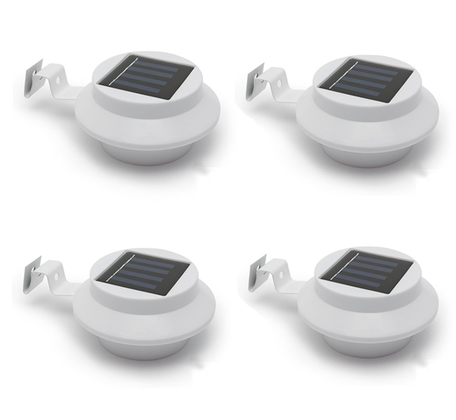 4x Solárna 3 LED lampa na odkvap / plot
