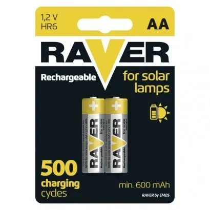 Baterie RAVER nabíjecí AA NiMH 600mAh balení 2ks