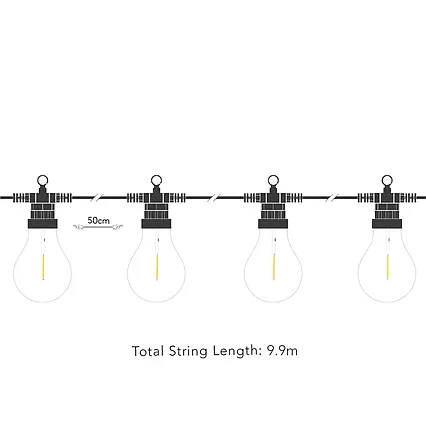 Solární světelný řetěz s USB Edinburgh - 20 světel