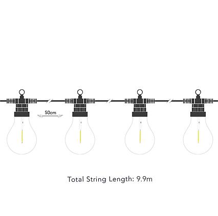 Solární světelný řetěz s USB Edinburgh - 20 světel