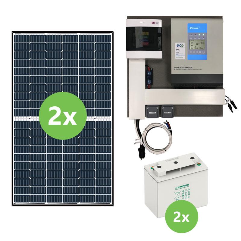 Plug & Play solární systém EPsolar 24V 2400W 30A 0,74kWp 150Ah