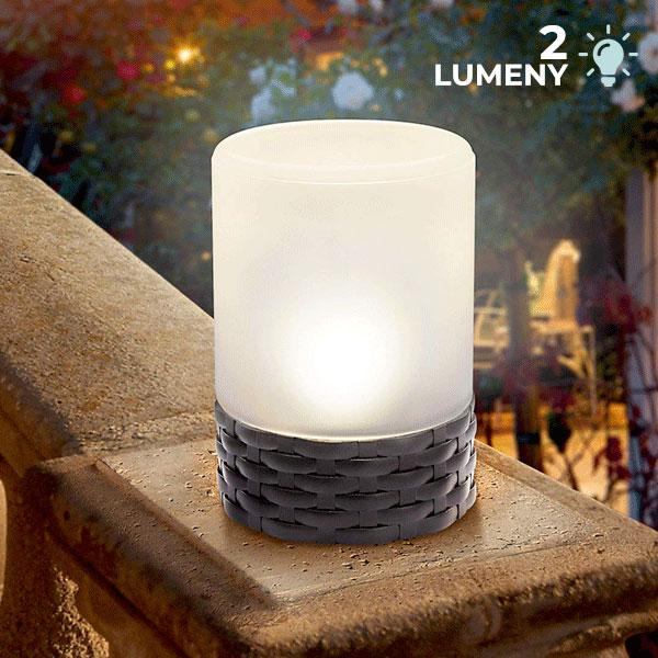 Solárna stolová lampa Esotec Rattan Style 102075