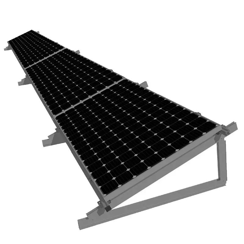Konstrukce Mounting Systems na rovnou střechu 3 FV panely (extra velké) na šířku