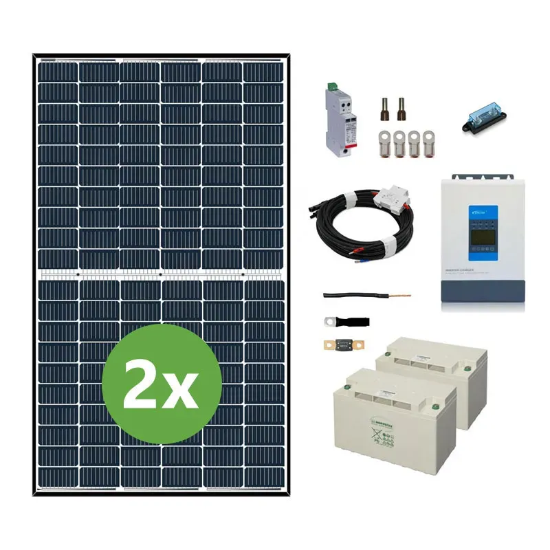 Solární hybridní systém EPsolar 24V 2400W 740Wp 150Ah