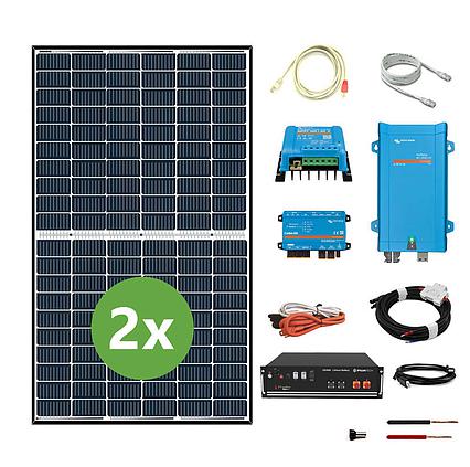Hybridný solárny systém Multiplus 48V 1600VA s výkonom 740Wp a 3,6kWh batéria