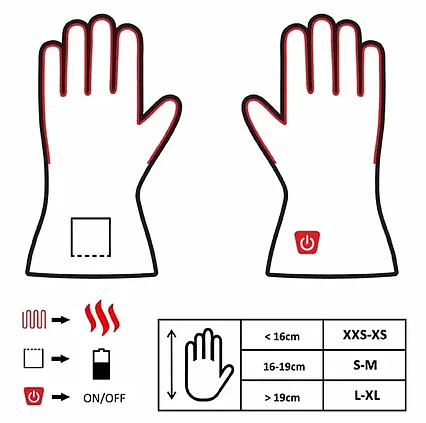 Vyhřívané univerzální rukavice Glovii GLB velikost L-XL