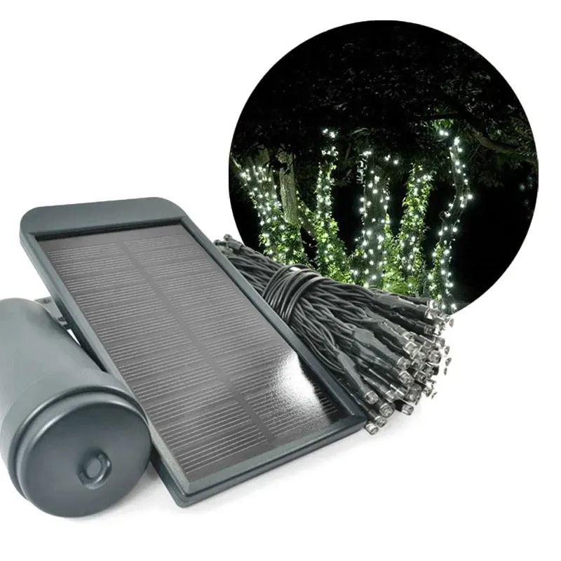 Solárna svetelná reťaz s USB Lumify Solarcentre - 300 LED / 30m studená biela