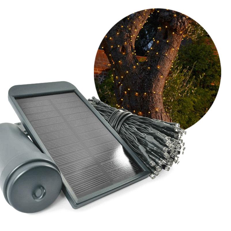 Solární světelný řetěz s USB Lumify Solarcentre - 300 LED/30m teplá bílá