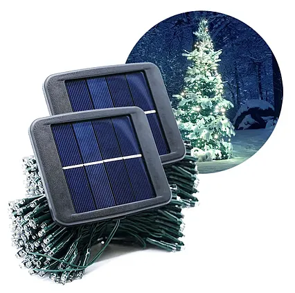 Vianočná SADA 2x Solárna LED reťaz SolarCentre Elan SS9944 200 LED / 20m studená biela
