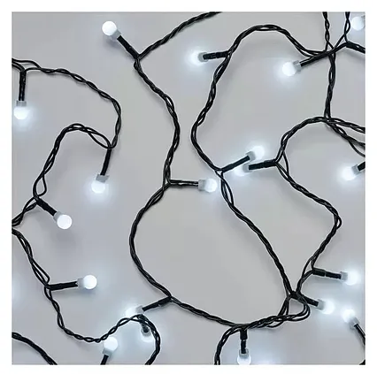 LED vánoční cherry řetěz - kuličky 20 m venkovní i vnitřní studená bílá