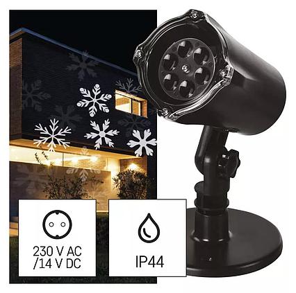 LED dekoratívny projektor – vločky vonkajší aj vnútorný