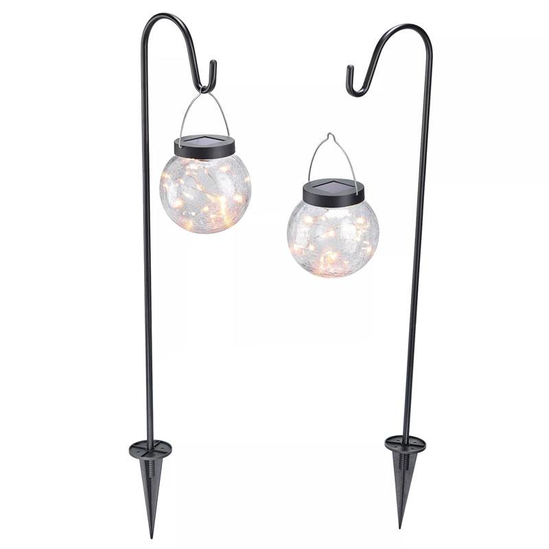 Solárne sklenené lampáše Esotec 102314 teplá biela 2ks