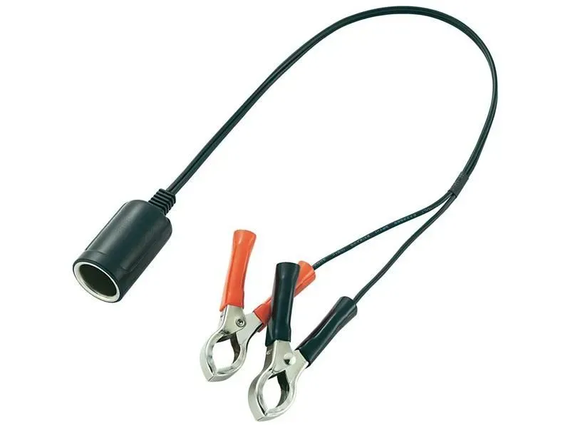 Adapter autozásuvky s batériovými svorkami 12V 10A 45cm