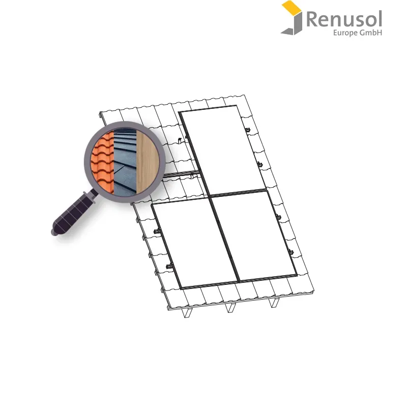 Konstrukce Renusol na FV pro 3 panely. Plech / šindel / dřevo