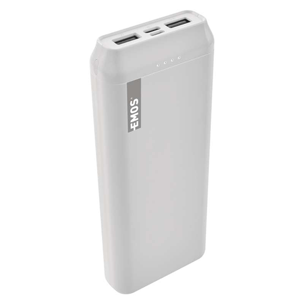 Powerbank EMOS Alpha 20 20000mAh bílý + kabel 2 v 1 USB