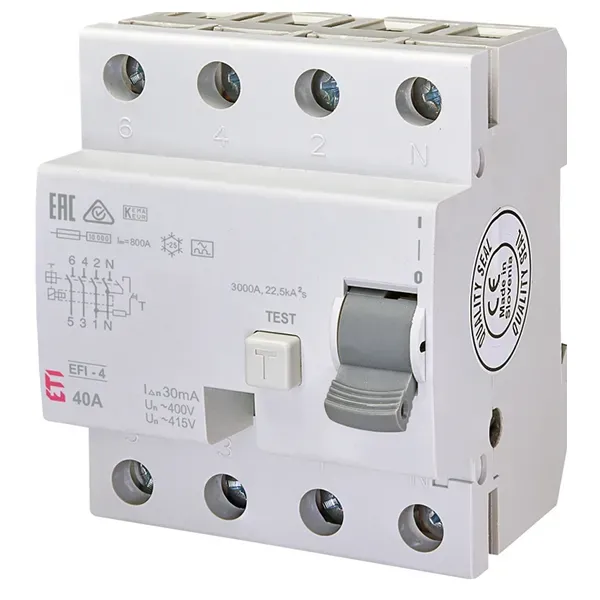 Prúdový chránič EFI 4A 4Pól 40A 30mA 10kA 002062543