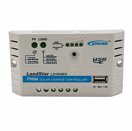 Regulátor nabíjania PWM EPsolar LS1024EU 12/24V 10A s USB