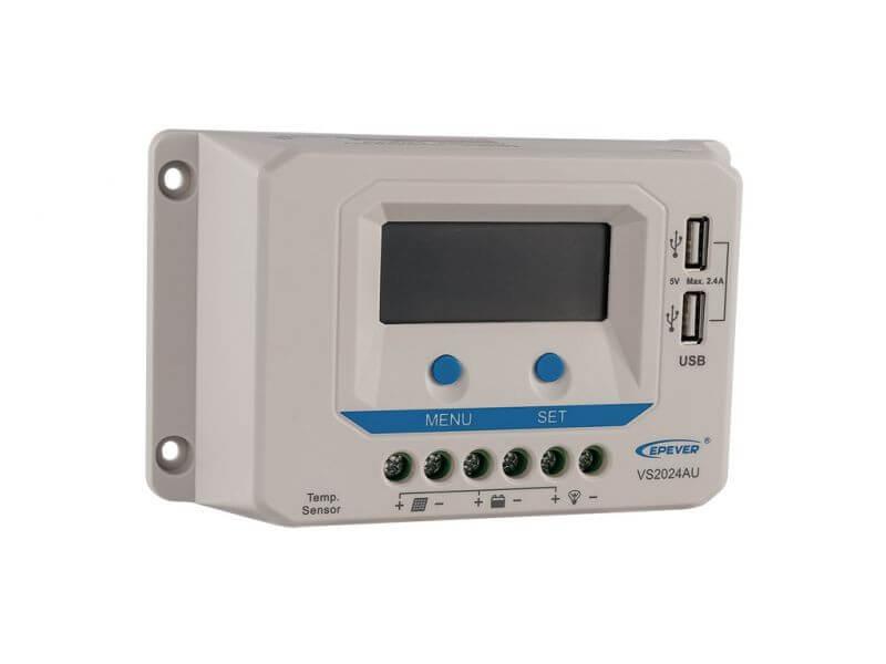 Regulátor nabíjania PWM EPsolar VS2024AU 12-24V 20A a 2xUSB