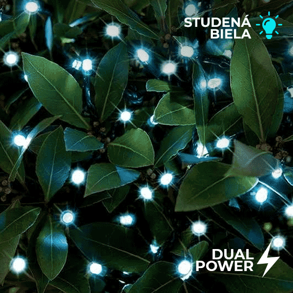 Solární LED řetěz Cole & Bright Dual Power 100 LED - 11,9m