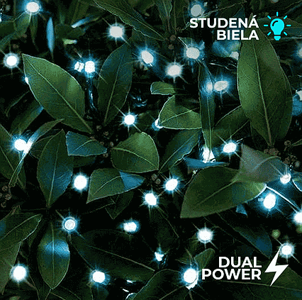 Solární LED řetěz Cole & Bright Dual Power 100 LED - 11,9m