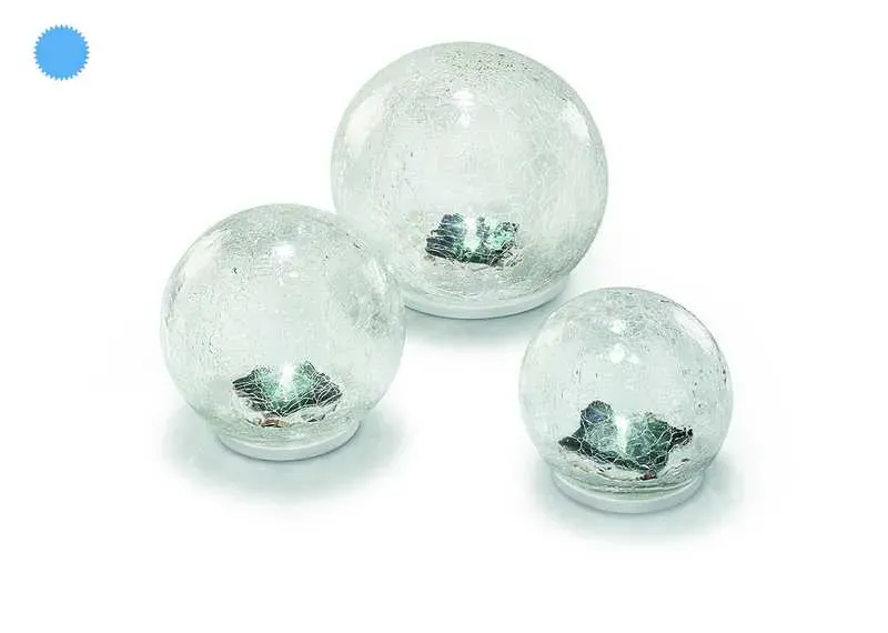Solárna sklenená guľa Esotec Crackle Balls 102082 - balenie 3 kusov