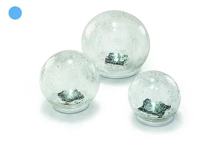 Solárna sklenená guľa Esotec Crackle Balls 102082 - balenie 3 kusov