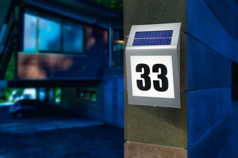 Solárne osvetlenie čísla domu Esotec Style 102031 studená biela