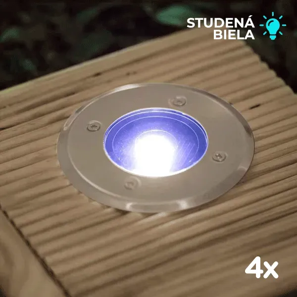 Solárne podlahové LED osvetlenie 11440 okrúhle - sada 4ks