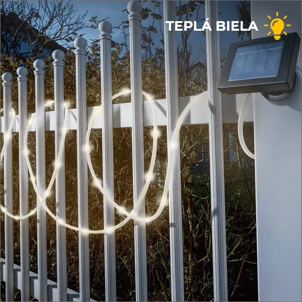 Solárny svetelný had Esotec 102159 50 LED 7m - teplá biela