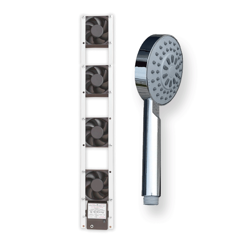 Ventilátor pod radiátor Termík + úsporná sprchová hlavice Basic 4-7l/min