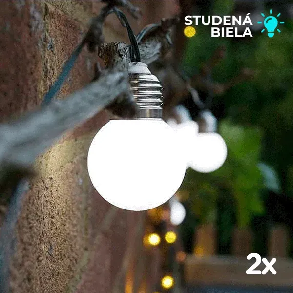 Solárna sada na celú záhradu 2x Elan Festoon SS9961 20 LED