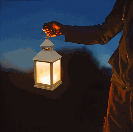 LED lampa na batérie imitujúca plamene 11707WH - biela
