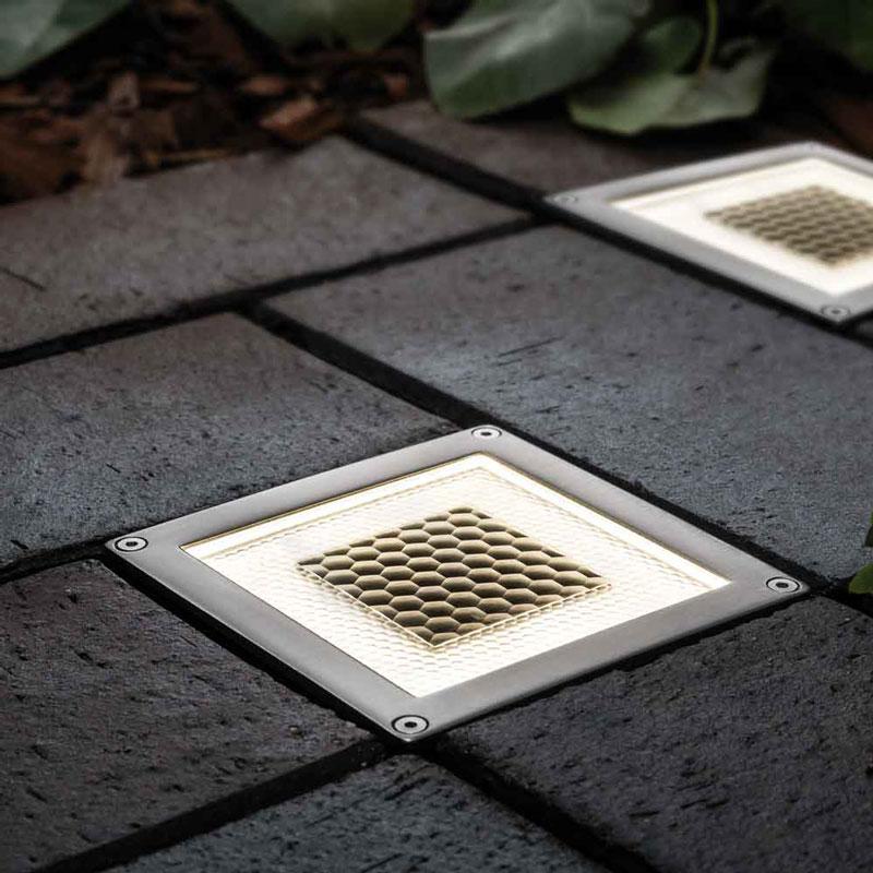 Solární čtvercové podlahové osvětlení SolarCentre Onyx Half Brick Light set 2ks