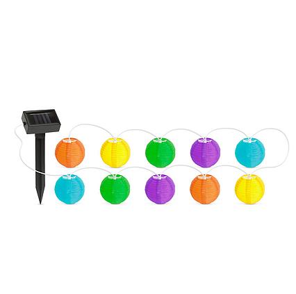 Solární LED řetěz Garden of Eden 10 ks barevných lampionů studená bílá