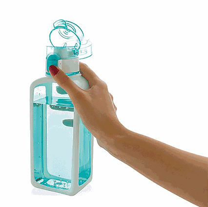 Fľaša na vodu XD Xclusive s uzamykateľným viečkom 600ml tyrkysová