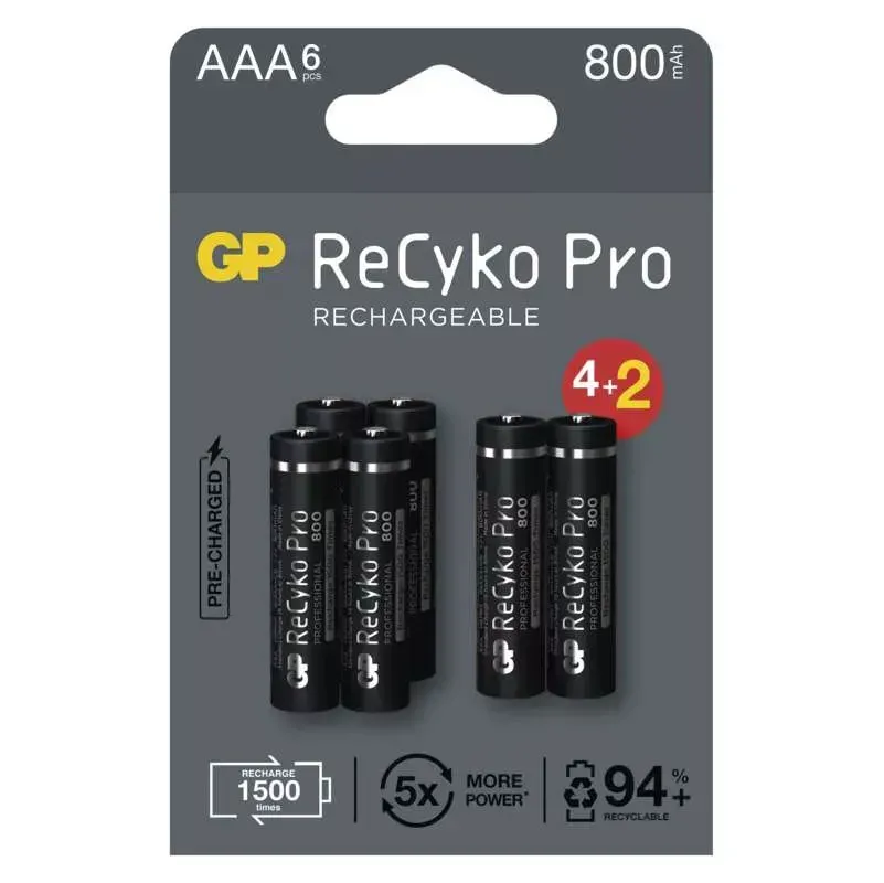 Nabíjecí baterie GP ReCyko Pro Professional (AAA) balení 6 ks