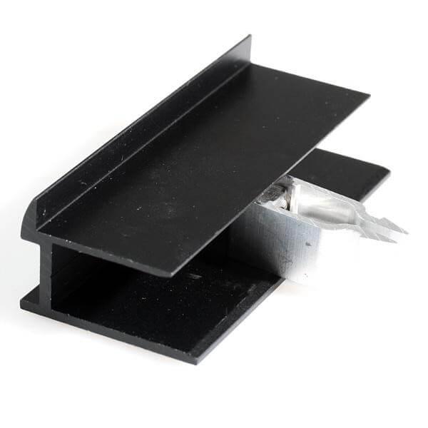 Hliníkový koncový držák solárního panelu, černý (40 mm)