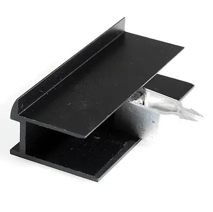 Hliníkový koncový držiak solárneho panelu, čierny (40 mm)