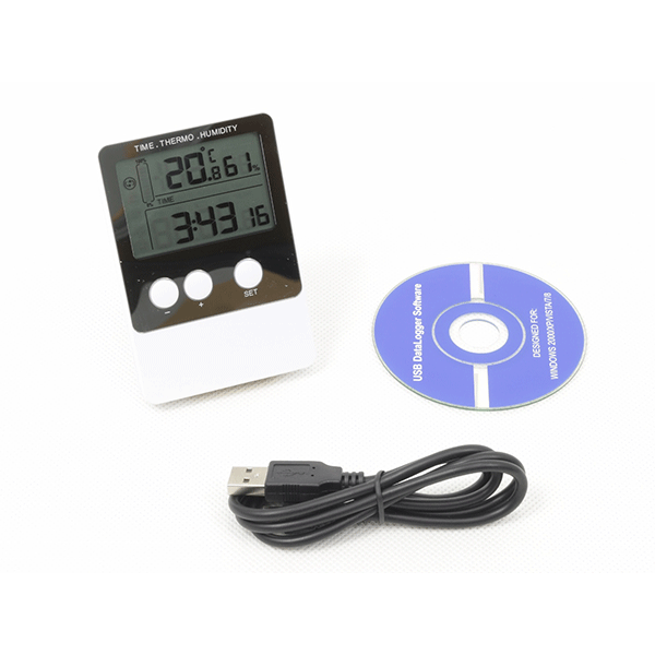 Digitální záznamník teploty a vlhkosti + displej (datalogger USB) s ochranou IP67