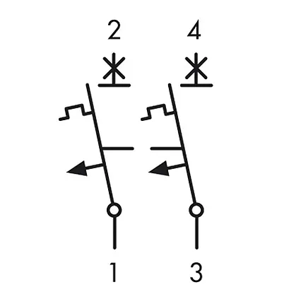 Istič DC Schrack C20/2 10kA, charakteristika C, 20A, 2-pólový
