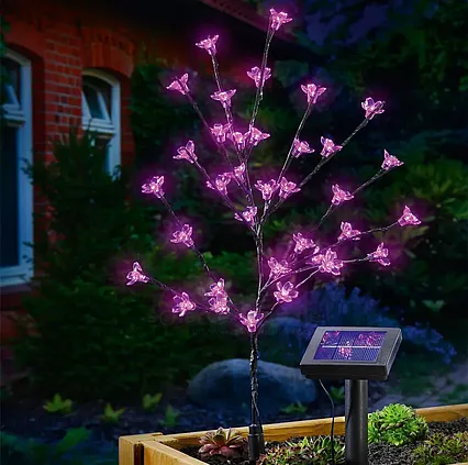 Solární světelný stromeček Esotec 102104 růžové květy