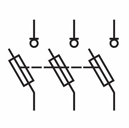 Poistkový odpínač Schrack IS506103 10x38mm 3-pólový 32A na montážnu lištu