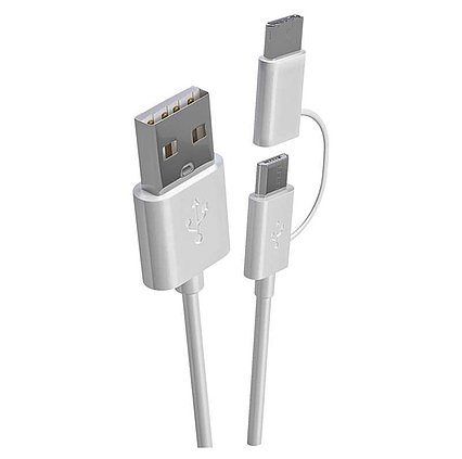 Powerbank EMOS Alpha 5 5000mAh biely + kabel 2 v 1 USB