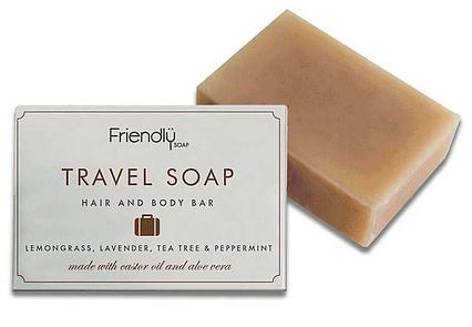 Prírodné mydlo na telo a vlasy na cestovanie Friendly Soap
