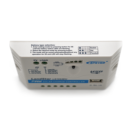 Regulátor nabíjania PWM EPsolar LS1024EU 12/24V 10A s USB