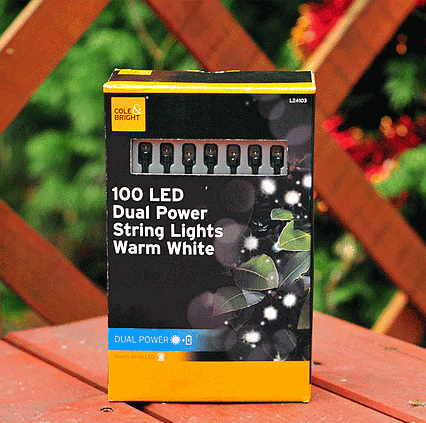 Solární LED řetěz Cole & Bright Dual Power 100 LED 11,9m  -teplá bílá