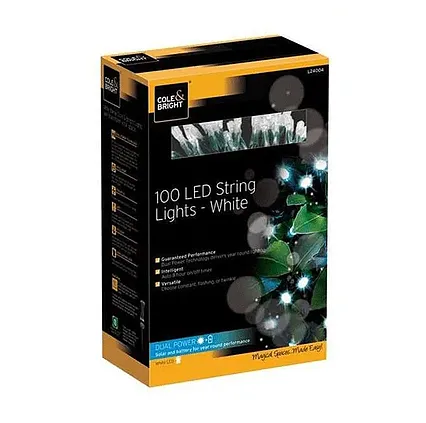 Solárna LED reťaz Cole & Bright Dual Power 100 LED - 11,9m