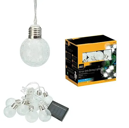 Solárna LED reťaz Cole & Bright Ice Orb 10 svietidiel Dual Power